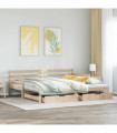 vidaXL Daybed with Trundle and Drawers without Mattress 90x200 cm