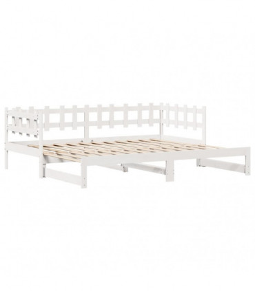 vidaXL Daybed with Trundle and Drawers without Mattress White 90x190 cm Single