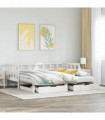vidaXL Daybed with Trundle and Drawers without Mattress White 90x190 cm Single