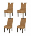 vidaXL Dining Chair 4 pcs Kubu Rattan Mango Wood