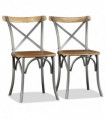 vidaXL Dining Chairs 2 pcs Solid Mango Wood