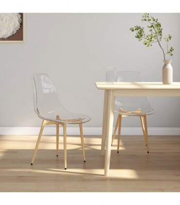 vidaXL Dining Chairs 2 pcs Transparent PET