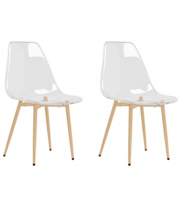 vidaXL Dining Chairs 2 pcs Transparent PET