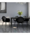 vidaXL Dining Chairs 4 pcs Black PP