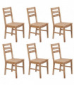 vidaXL Dining Chairs 6 pcs Solid Acacia Wood