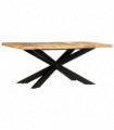 vidaXL Dining Table 180x90x76 cm Solid Rough Mango Wood