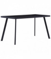 vidaXL Dining Table Black 140x70x75 cm Tempered Glass
