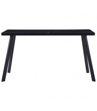vidaXL Dining Table Black 140x70x75 cm Tempered Glass