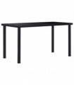 vidaXL Dining Table Black 140x70x75 cm Tempered Glass