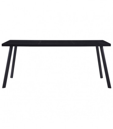 vidaXL Dining Table Black 160x80x75 cm Tempered Glass