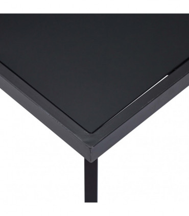 vidaXL Dining Table Black 160x80x75 cm Tempered Glass