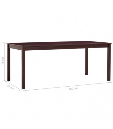 vidaXL Dining Table Dark Brown 180x90x73 cm Pinewood