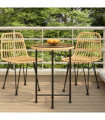 vidaXL Dining Table Ø55 cm Tempered Glass and Steel