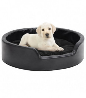 vidaXL Dog Bed Black 69x59x19 cm Plush and Faux Leather