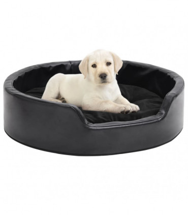 vidaXL Dog Bed Black 69x59x19 cm Plush and Faux Leather