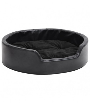 vidaXL Dog Bed Black 69x59x19 cm Plush and Faux Leather