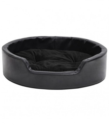 vidaXL Dog Bed Black 69x59x19 cm Plush and Faux Leather