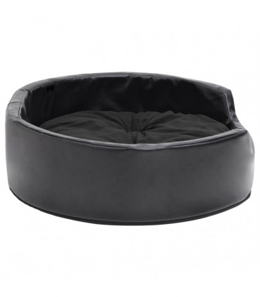 vidaXL Dog Bed Black 69x59x19 cm Plush and Faux Leather