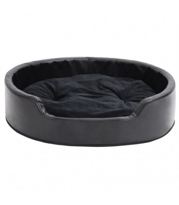 vidaXL Dog Bed Black 79x70x19 cm Plush and Faux Leather