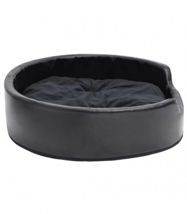 vidaXL Dog Bed Black 79x70x19 cm Plush and Faux Leather