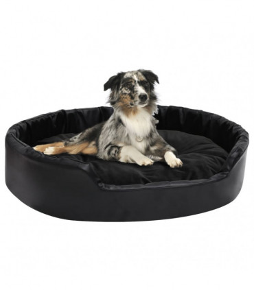Dog Bed Black 90x79x20 cm Plush and Faux Leather