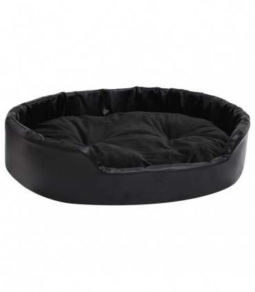 Dog Bed Black 90x79x20 cm Plush and Faux Leather