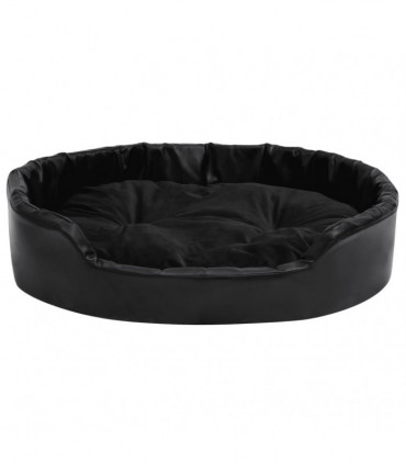 Dog Bed Black 90x79x20 cm Plush and Faux Leather