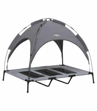 vidaXL Dog Bed with Canopy Anthracite Oxford Fabric and Steel
