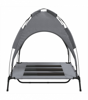 vidaXL Dog Bed with Canopy Anthracite Oxford Fabric and Steel