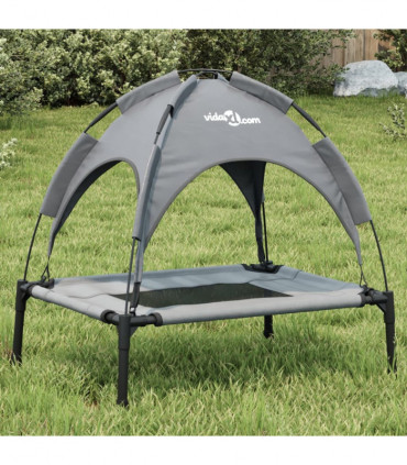 vidaXL Dog Bed with Canopy Anthracite Oxford Fabric and Steel