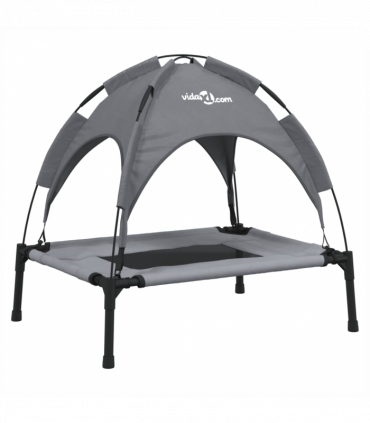 vidaXL Dog Bed with Canopy Anthracite Oxford Fabric and Steel