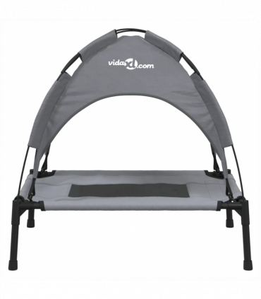 vidaXL Dog Bed with Canopy Anthracite Oxford Fabric and Steel