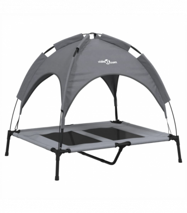 vidaXL Dog Bed with Canopy Anthracite Oxford Fabric and Steel