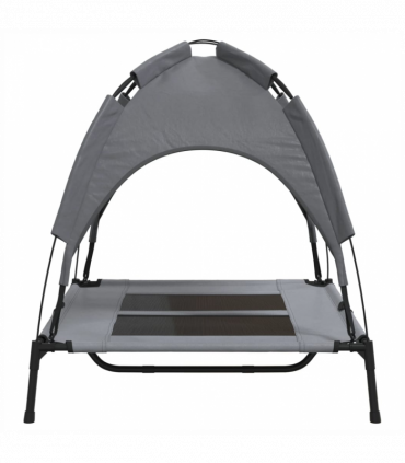 vidaXL Dog Bed with Canopy Anthracite Oxford Fabric and Steel