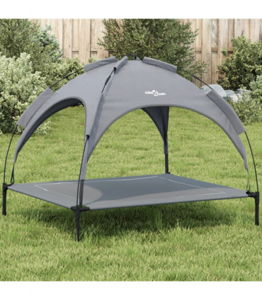 vidaXL Dog Bed with Canopy Anthracite Oxford Fabric and Steel
