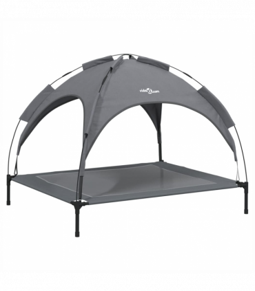 vidaXL Dog Bed with Canopy Anthracite Oxford Fabric and Steel