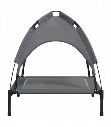 vidaXL Dog Bed with Canopy Anthracite Oxford Fabric and Steel