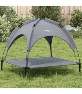 vidaXL Dog Bed with Canopy Anthracite Oxford Fabric and Steel