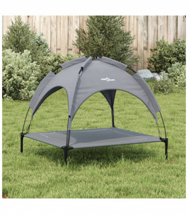 vidaXL Dog Bed with Canopy Anthracite Oxford Fabric and Steel
