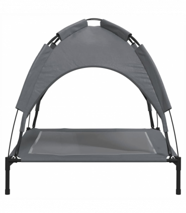 vidaXL Dog Bed with Canopy Anthracite Oxford Fabric and Steel