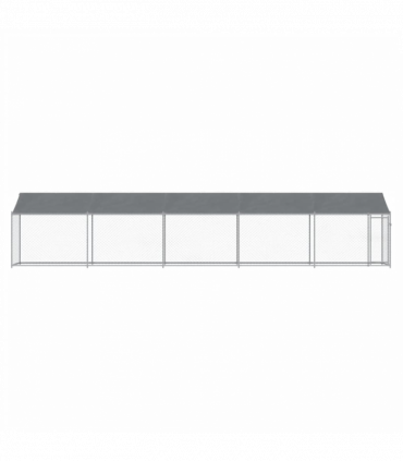vidaXL Dog Cage with Roof and Door Grey 10x2x2 m Galvanised Steel