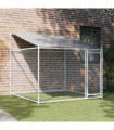 vidaXL Dog Cage with Roof and Door Grey 2x2x2 m Galvanised Steel