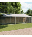 vidaXL Dog Cage with Roof and Door Grey 6x2x2 m Galvanised Steel