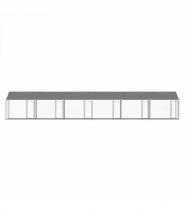 vidaXL Dog Cage with Roof and Doors Grey 12x2x2 m Galvanised Steel