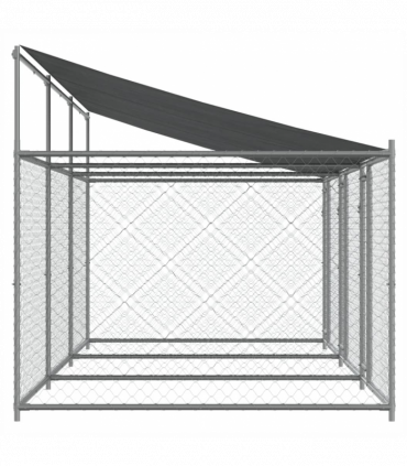 vidaXL Dog Cage with Roof and Doors Grey 6x2x2 m Galvanised Steel