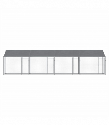 vidaXL Dog Cage with Roof and Doors Grey 8x2x2 m Galvanised Steel