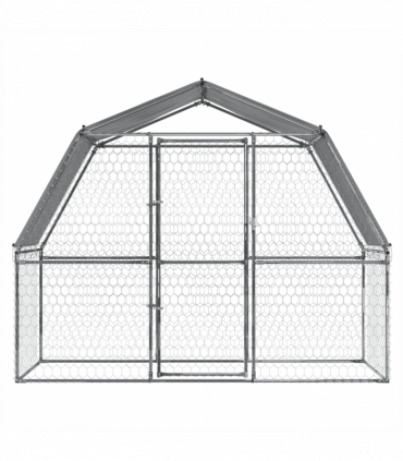 vidaXL Dog Cages 2 pcs with Roof and Door Silver Galvanised Steel