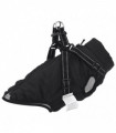vidaXL Dog Coat with Harness Waterproof Reflective Black L