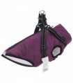 vidaXL Dog Coat with Harness Waterproof Reflective Purple L
