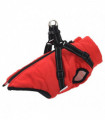 vidaXL Dog Coat with Harness Waterproof Reflective Red XL